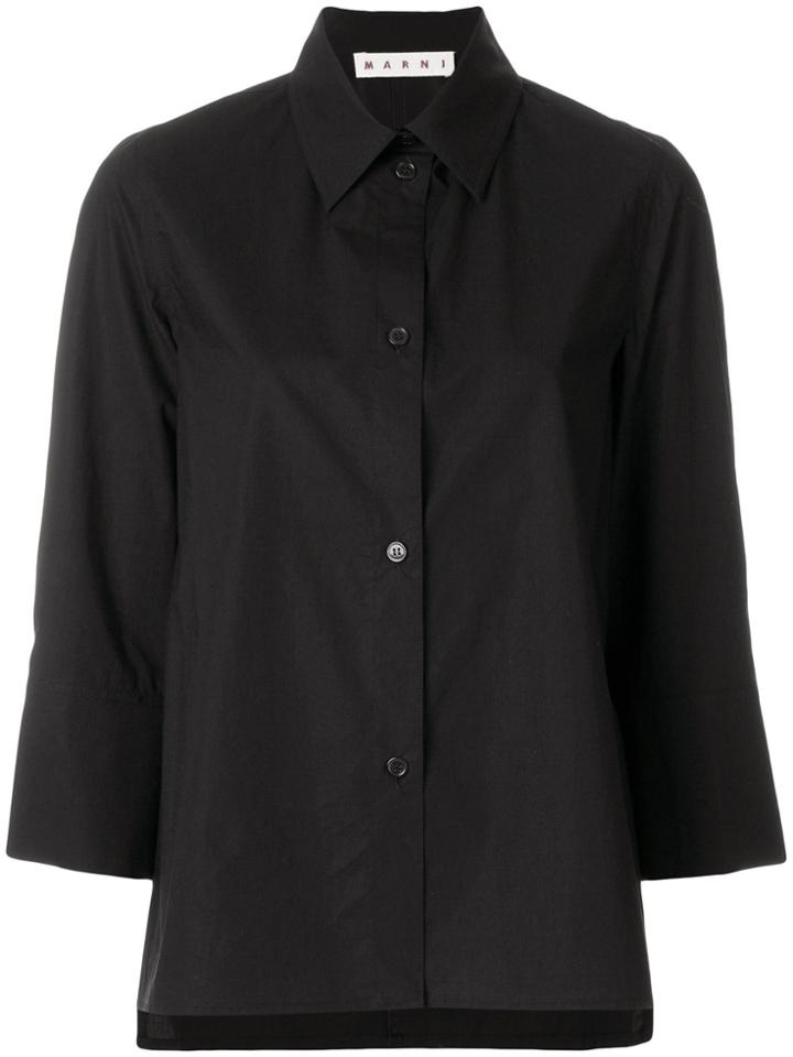 Marni Cropped Sleeve Shirt - Black