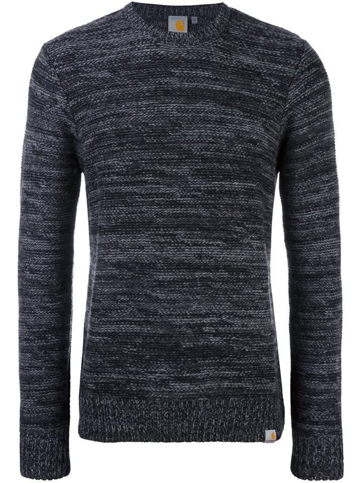 Carhartt Blurry Stripes Sweater, Men's, Size: Large, Black, Lambs Wool/nylon