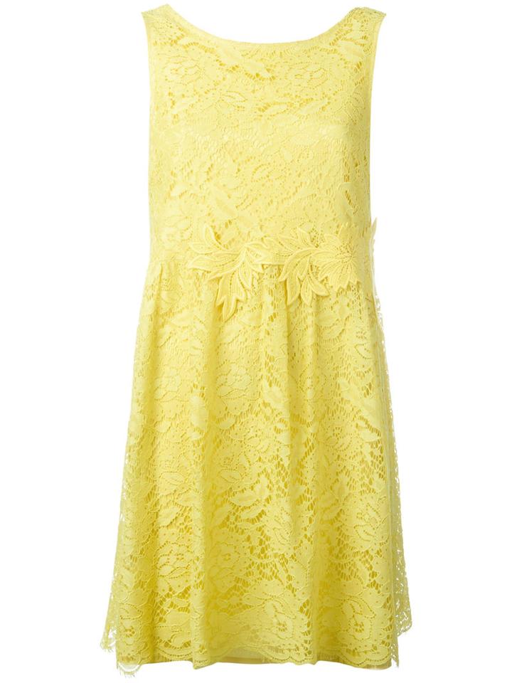 P.a.r.o.s.h. Lace Flared Dress, Women's, Size: Xs, Yellow/orange, Viscose/cotton/polyamide/polyester