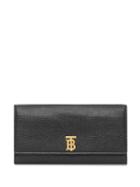 Burberry Monogram Motif Grainy Leather Continental Wallet - Black