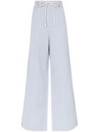 Ambush Rope-fastening Wide-leg Cotton Trousers - Blue