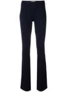 Pierre Balmain Flared Trousers, Women's, Size: 34, Blue, Polyester/wool/acrylic/spandex/elastane