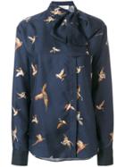 Mulberry Pussybow Bird Patch Shirt - Blue