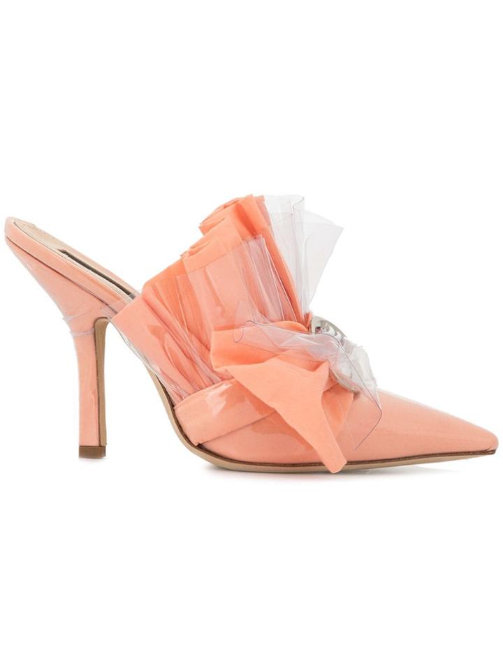 Midnight 00 Ruffled Mules - Pink