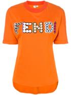 Fendi Embellished T-shirt - Yellow & Orange