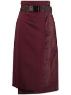 Fendi Perforated Panel Wrap Skirt - Red