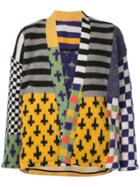 The Elder Statesman Crazy Patchwork Short Kimono Cardigan -