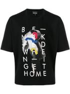 Just Cavalli Colour-block Slogan T-shirt - Black
