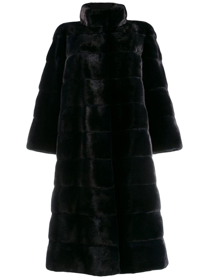 Liska Fur Midi Coat - Blue