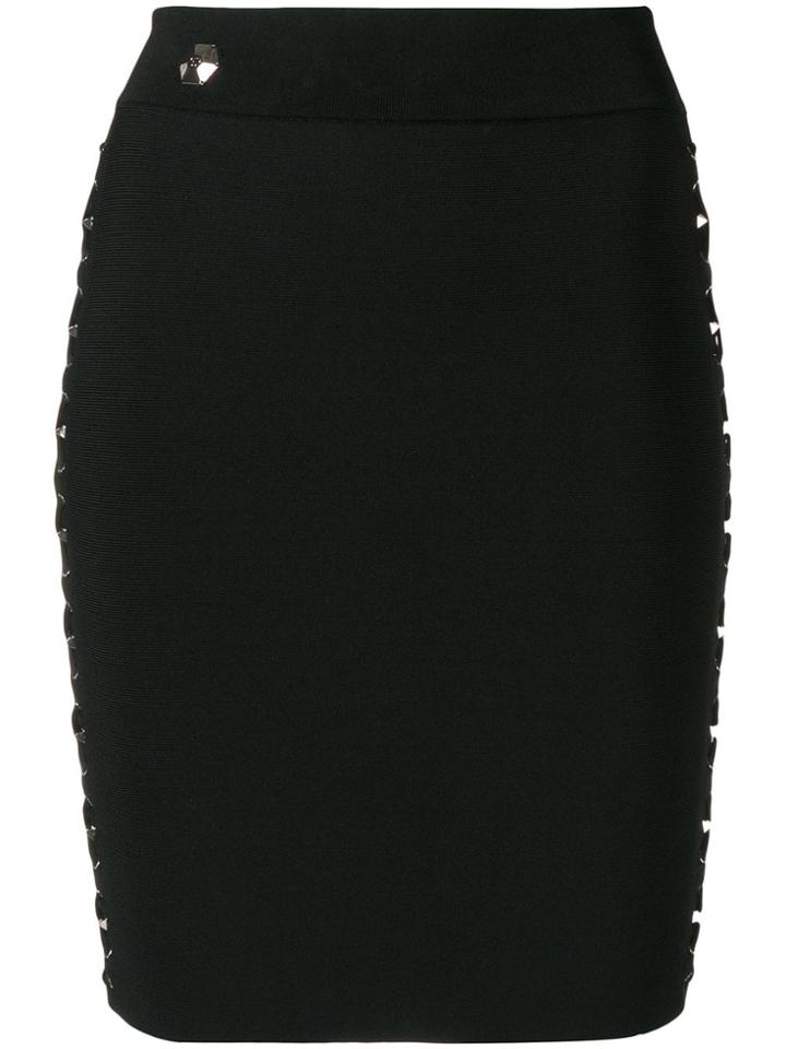 Philipp Plein Laced Style Skirt - Black