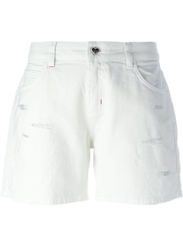 Twin-set Embellished Denim Shorts