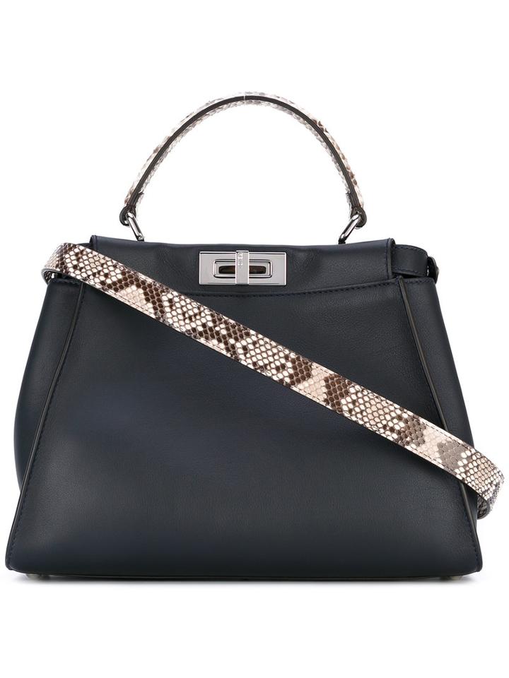 Fendi - 'peekaboo Média Monster' Bag - Women - Calf Leather - One Size, Blue, Calf Leather