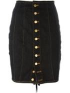 Jean Paul Gaultier Vintage Junior Gaultier Laced Pencil Skirt, Women's, Size: Small, Blue