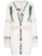 Loewe Oversized Logo-intarsia Cardigan - White