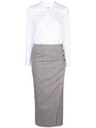 Sara Roka Side Button Dress - White