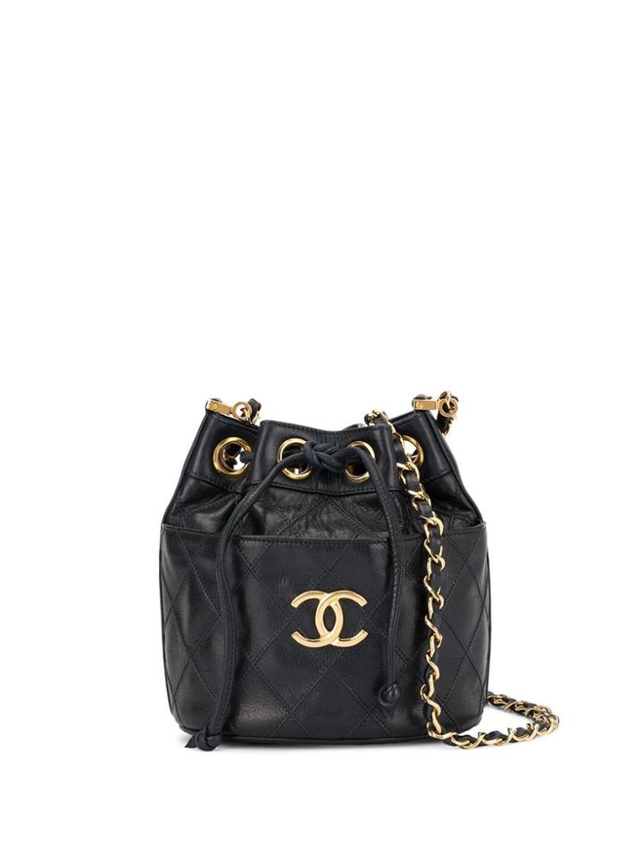 Chanel Pre-owned Cosmos Quilted Cc Logos Chain Shoulder Bag - Black