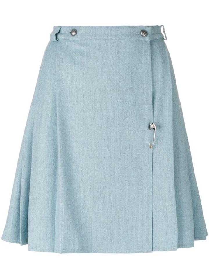 Versace Pre-owned Pleated Skirt - Blue