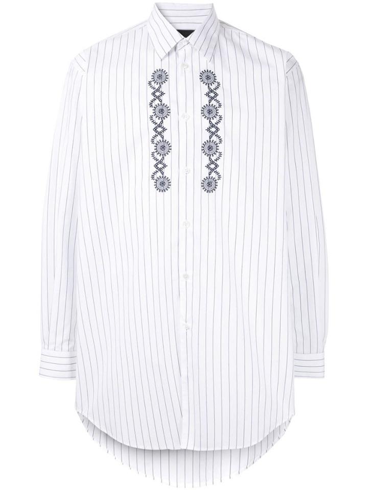 Stella Mccartney Ruby Embroidered Pinstriped Shirt - White