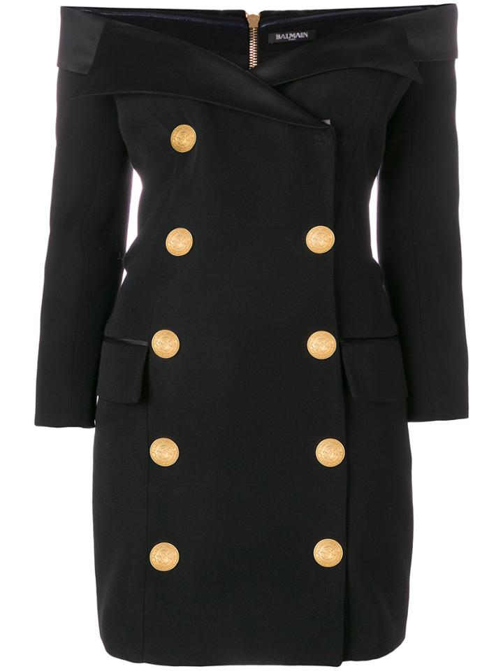 Balmain Off-the-shoulder Dress - Black