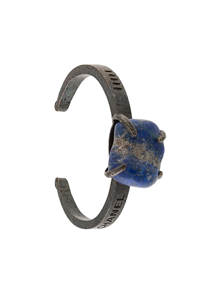 Chanel Pre-owned Cc Logos Stone Bangle - Blue
