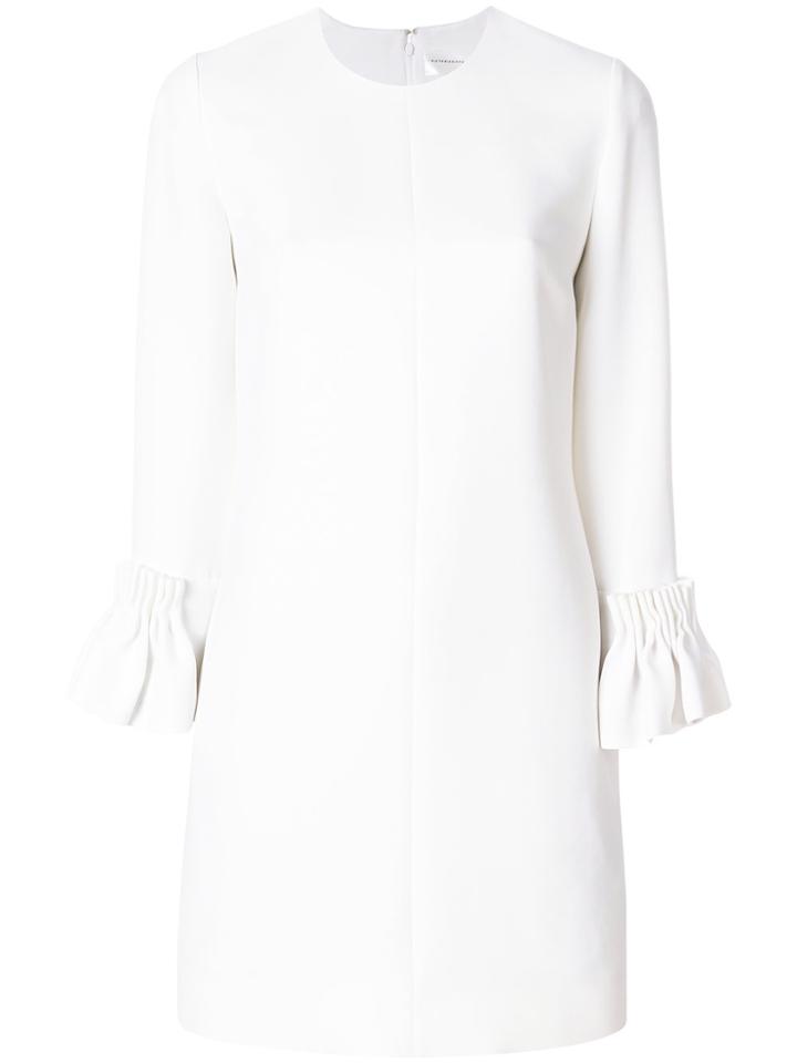 Victoria Victoria Beckham Ruffled Cuff Long-sleeved Dress - White