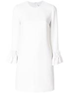 Victoria Victoria Beckham Ruffled Cuff Long-sleeved Dress - White