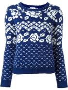 Manoush 'norway' Fair Isle Knit Jumper, Women's, Size: Large, Blue, Merino