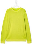 Paolo Pecora Kids Teen Fine Knit Jumper - Green