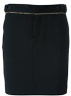 Dsquared2 Zip Trim Pencil Skirt, Women's, Size: 40, Black, Polyester/spandex/elastane/viscose/virgin Wool