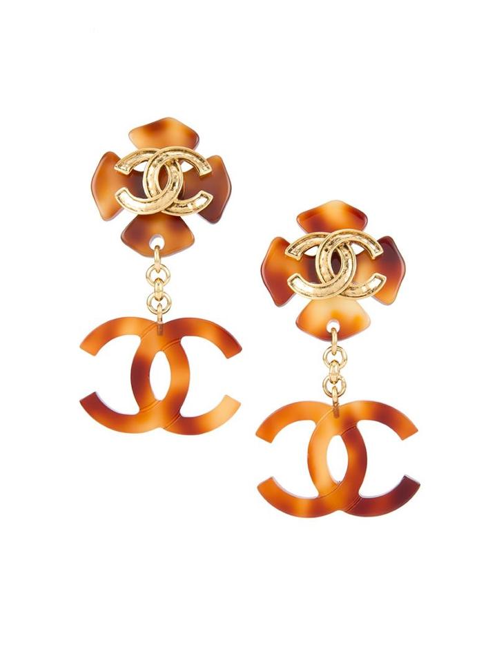 Chanel Vintage Cc Logo Clip-on Earrings, Women's, Metallic
