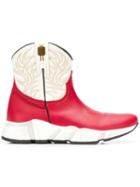 Texas Robot Western Sneaker Boots - Red