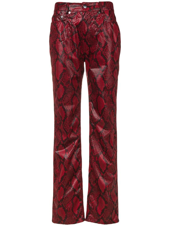 Maison Margiela Faux Snake-print Trousers - Red