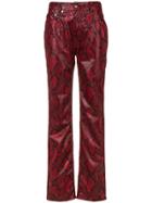 Maison Margiela Faux Snake-print Trousers - Red