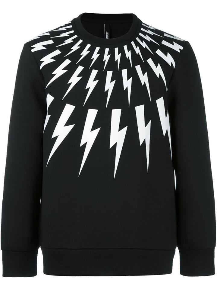 Neil Barrett Thunder Sweatshirt, Men's, Size: Xl, Black, Lyocell/viscose/cotton/lyocell