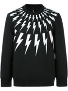 Neil Barrett Thunder Sweatshirt, Men's, Size: Xl, Black, Lyocell/viscose/cotton/lyocell