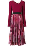Emilio Pucci Long Sleeved Pleated Dress - Red
