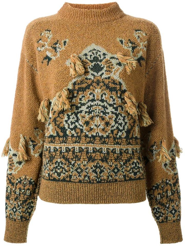 Toga 'rug' Jacquard Pullover, Women's, Size: 36, Yellow/orange, Nylon/rayon/wool