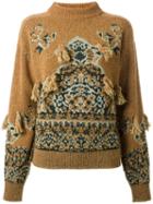 Toga 'rug' Jacquard Pullover, Women's, Size: 36, Yellow/orange, Nylon/rayon/wool