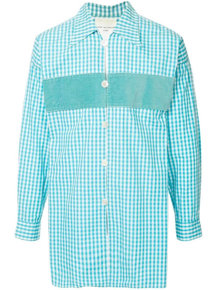 Comme Des Garçons Pre-owned Gingham Long Length Shirt - Blue