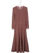 Caffe' D'orzo Striped Pattern Knitted Dress - Pink
