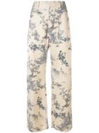 Ermanno Gallamini Printed Style Flared Trousers - Nude & Neutrals