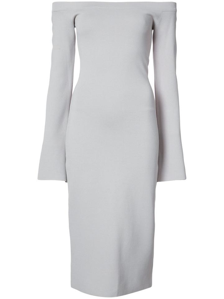 Rebecca Vallance - Off Shoulder Dress - Women - Cotton - 8, Grey, Cotton