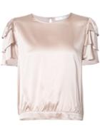 Anine Bing Frill Sleeves Top, Women's, Size: Small, Pink/purple, Silk