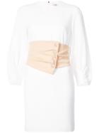 Tibi Waistbelt Dress - White
