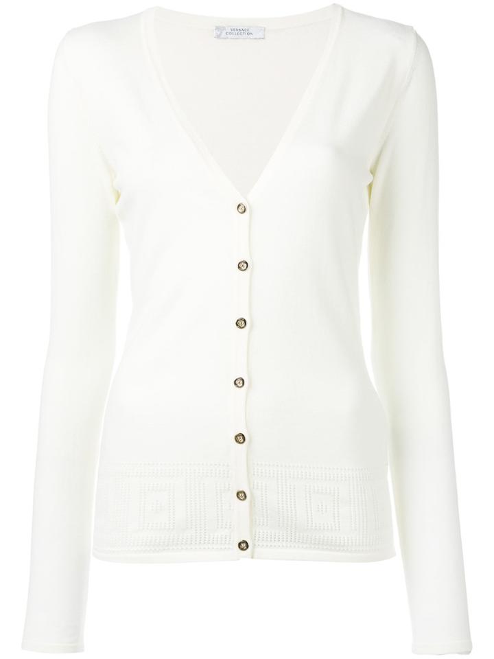 Versace Collection V-neck Cardigan - White