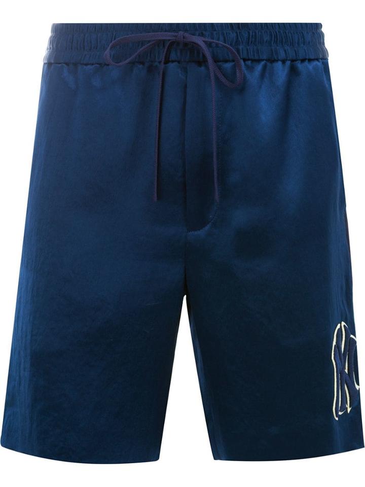 Gucci Ny Yankees Embroidered Stripes Shorts - Blue