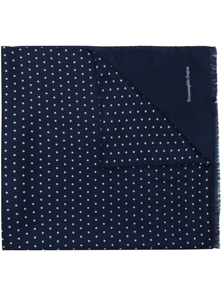 Ermenegildo Zegna Polka Dotted Scarf - Blue