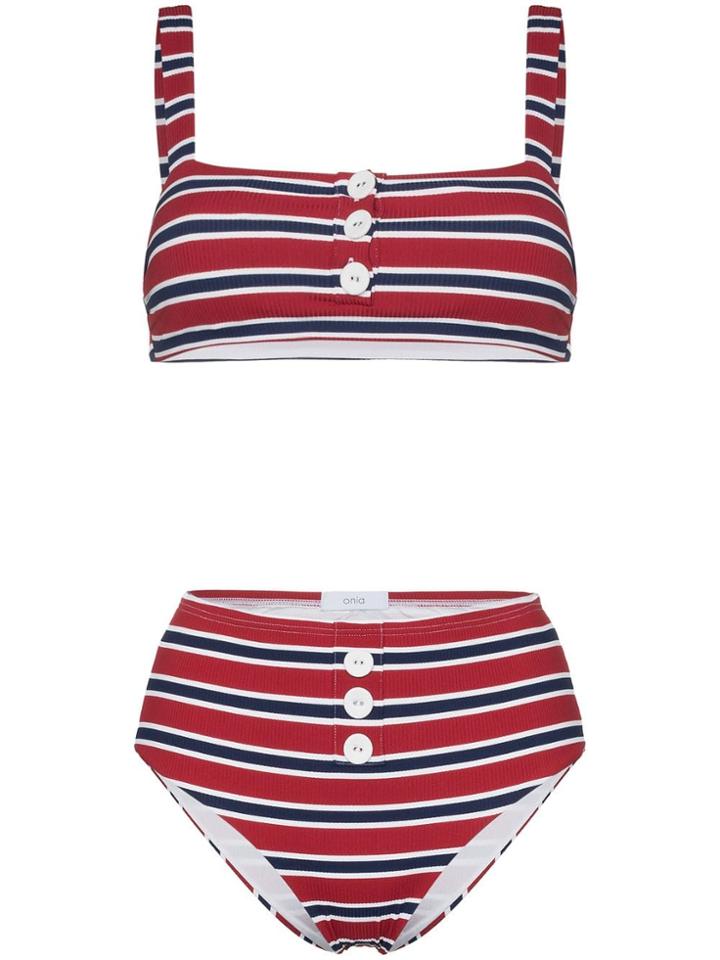 Onia Carolina Sam Striped Bikini - Black