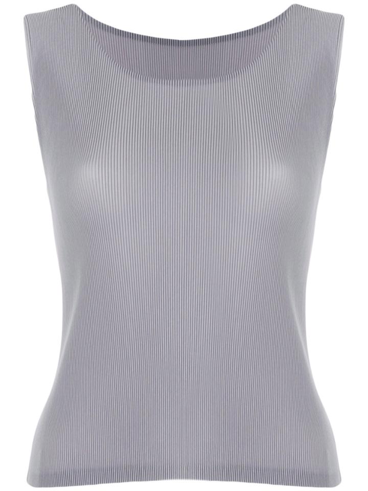 Pleats Please By Issey Miyake Pleated Tank Top - Grey
