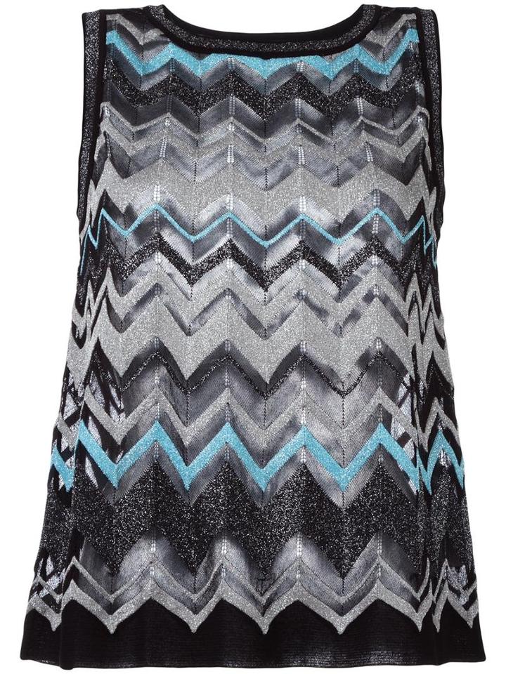 M Missoni Zig Zag Tank Top, Women's, Size: 42, Polyamide/cotton/metallic Fibre